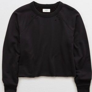 Aerie Sunday Soft Distressed Sweatshirt